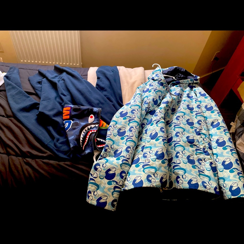 Bape hoodie and jacket